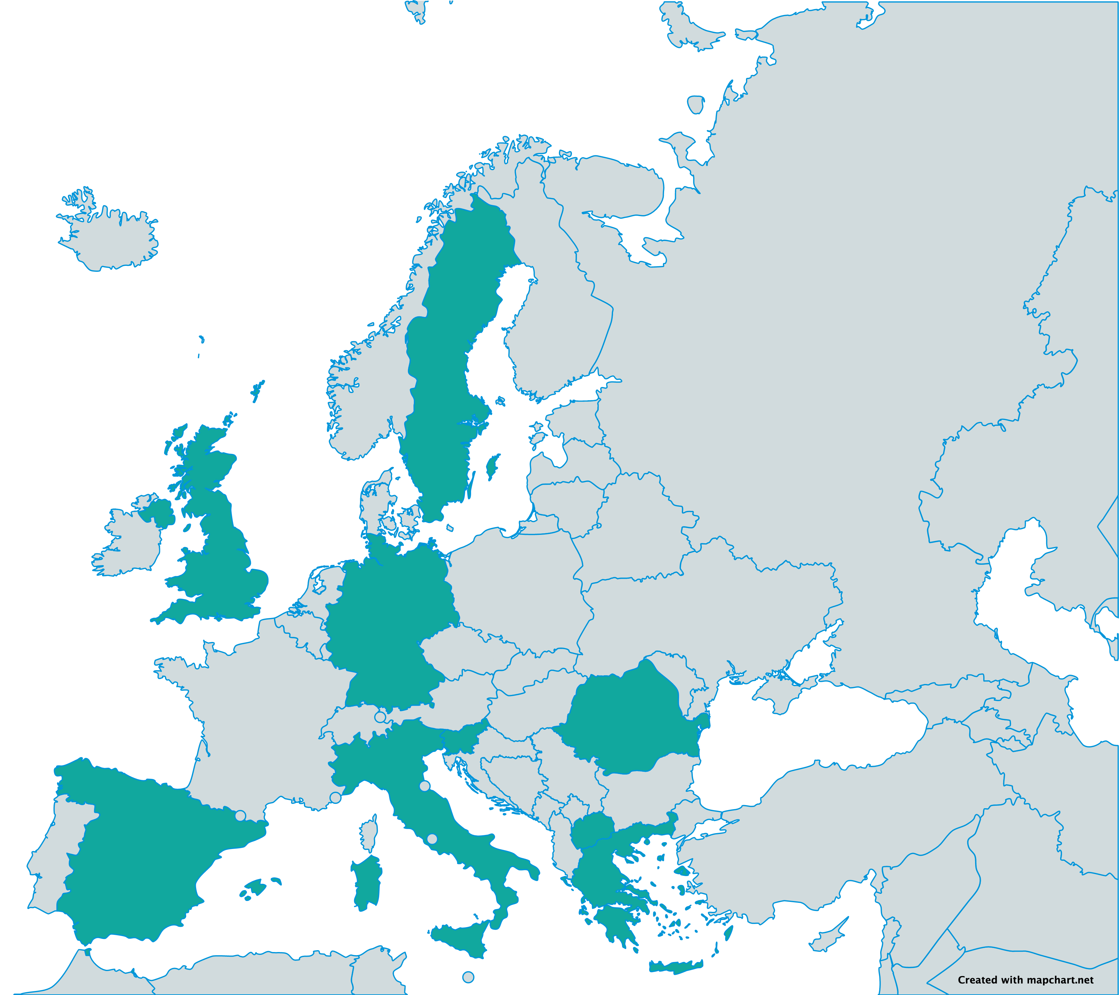 Mappa partner progetto Horizon Europe 2020 Uncap