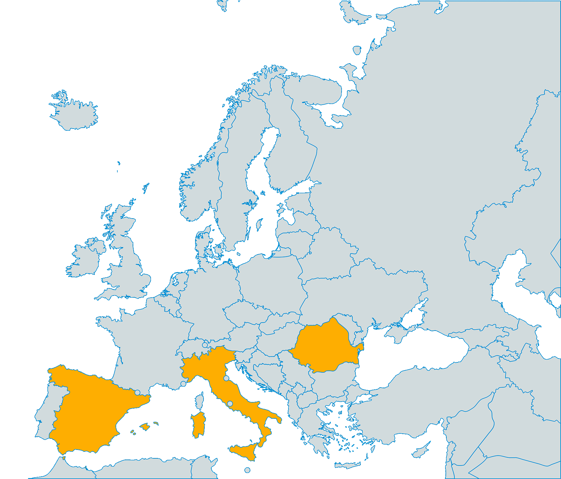 Mappa partner progetto Erasmus+ Mind Inclusion 3.0